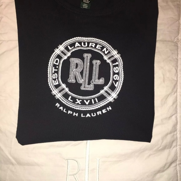 L-RL LAUREN ACTIVE Long Sleeve Logo Black M - Picture 2 of 5